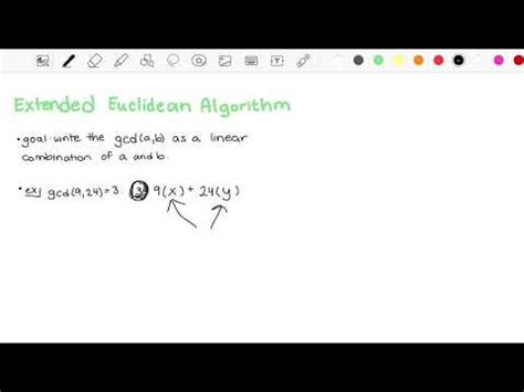 Extended Euclidean Algorithm Youtube