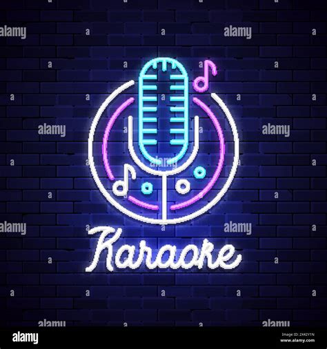 Karaoke Neon Night Bar Mocrophone Karaoke Logo Sign Disco Music Neon