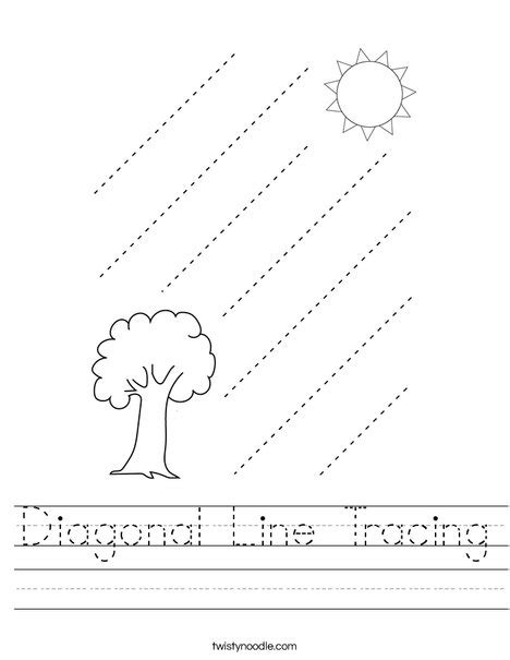 Diagonal Line Tracing Worksheet Twisty Noodle