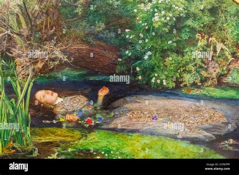 Painting titled 'Ophelia' by John Everett Millais dated 1851 Stock ...