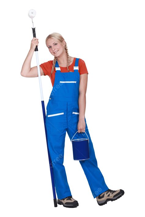 Female Decorator Space Roller Female Portrait Png Transparent Image