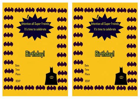 Batman Birthday Invitations – Birthday Printable