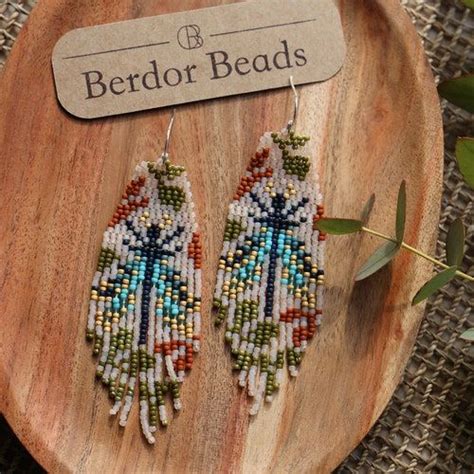 Handwoven Beaded Earrings Modern Earrings Mismatched Etsy Canada Moon