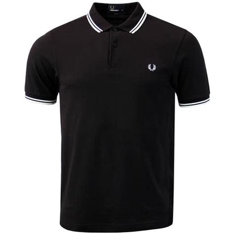 Fred Perry Mens Twin Tipped Polo Shirt In Blackwhite