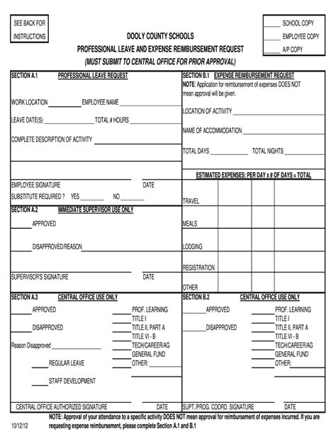 Fillable Online Professional Leave Form Dooly County Schools Fax