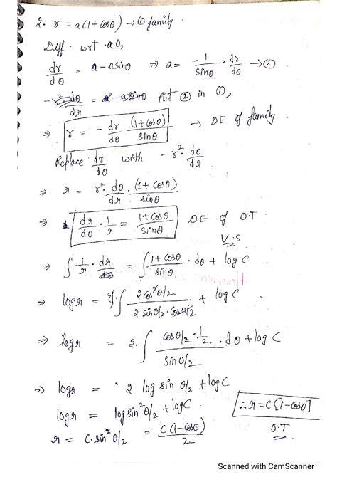 Solution Differential Equations Orthogonal Trajectories Problems