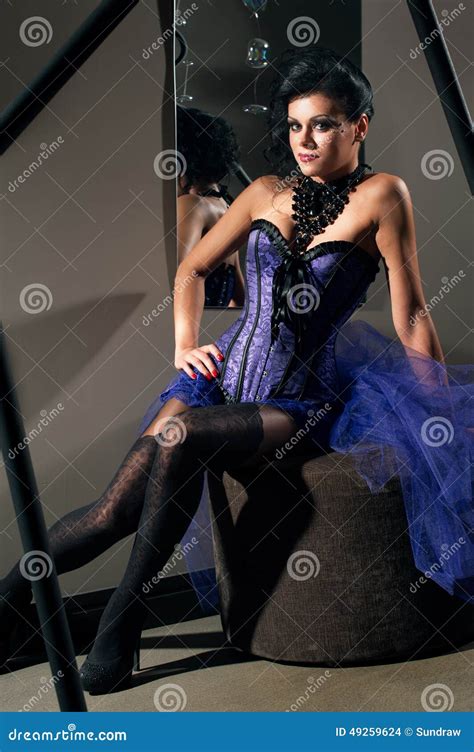 Woman Wearing Purple Dress Stock Photo Image Of Portrait 49259624