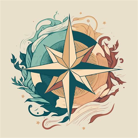 Compass Wind Rose In Stylized And Colored Illustration 17754367 Vector