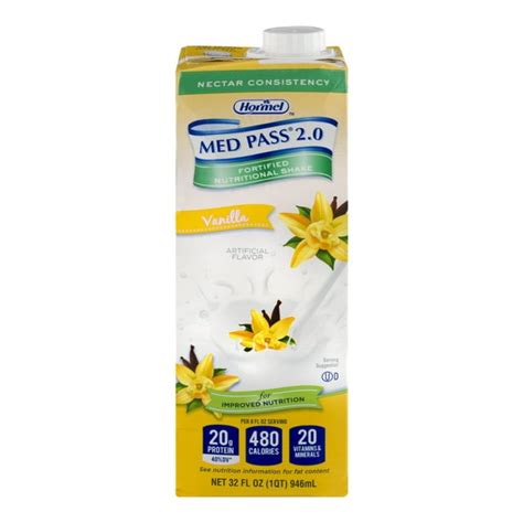 Hormel Med Pass 2 0 Fortified Nutritional Shake Vanilla 32 0 Fl Oz