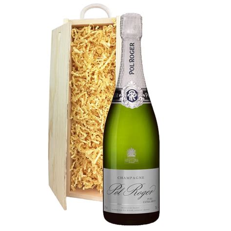 Pol Roger Pure Extra Brut Champagne Cl In Pine Gift Box Buy Online