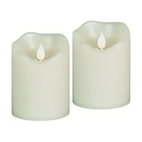 Everlasting Glow Wavy Edge Vanilla Scented Led Candle With Timer Set Of 2