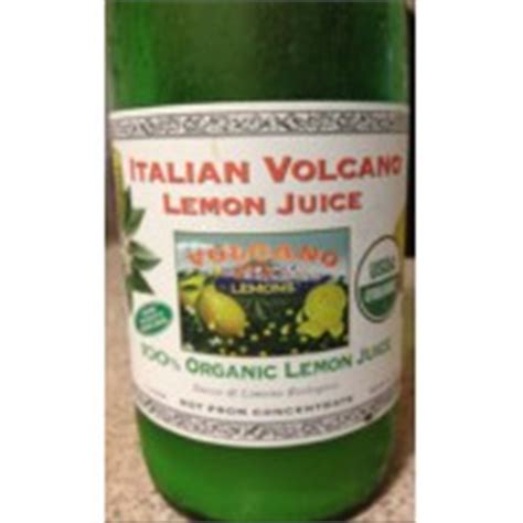 Italian Volcano 100 Organic Lemon Juice Calories Nutrition Analysis