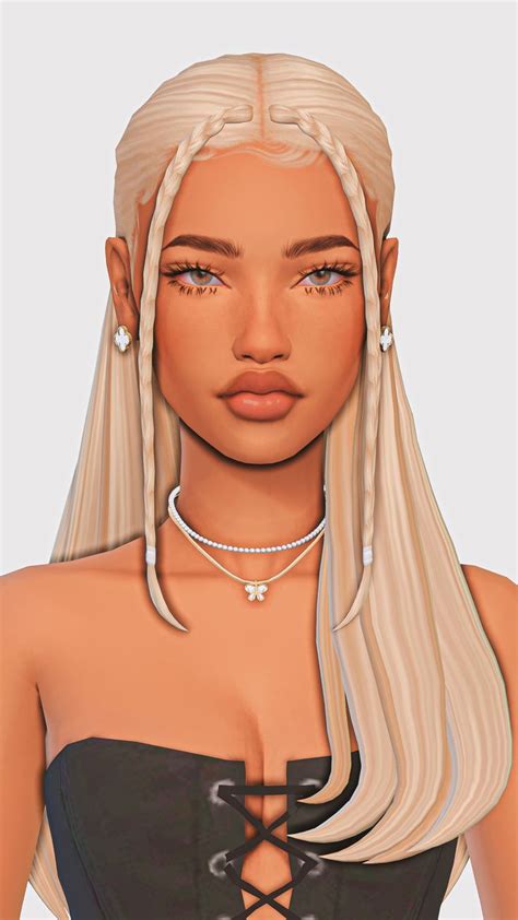 Straight Hair Maxis Match Edition Part In Sims Afro Hair