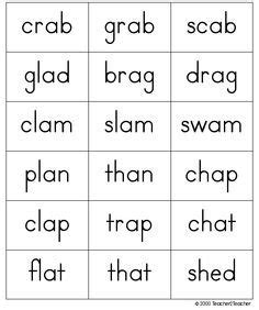 Cvcc Word List Printable