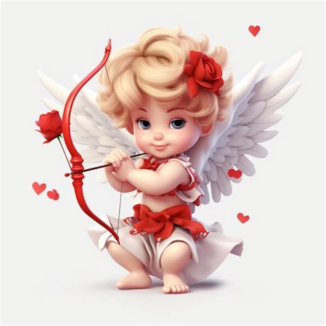 Premium Photo Valentines Day Cupid Png White Background