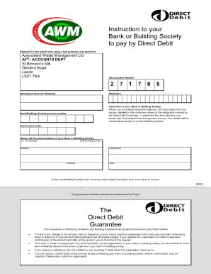 Fillable Online Direct Debit Mandate Application Form Fax Email Print