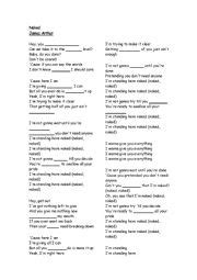 Naked James Arthur Esl Worksheet By Lynnpettersen