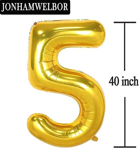 GetUSCart 50 Number Balloons Gold Big Giant Jumbo Number 50 Foil Mylar