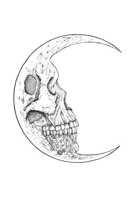 Skull Moon Tattoo