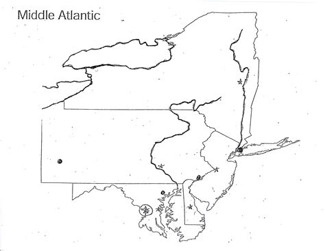 Mid Atlantic States And Capitals Map Sketch Coloring Page