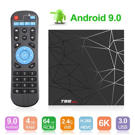 T95 Max Android 9.0 TV Box 4GB 64GB TV Box Allwinner H6 Quad Core 2.4G ...