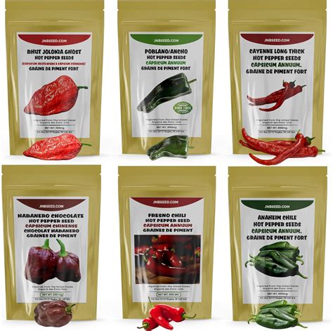 Hot Pepper Seed Variety Pack Spice Up Your Life With Ghost Anaheim Fresno Chocolate