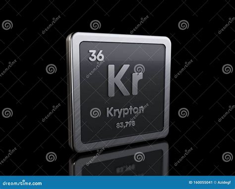 Krypton Kr Element Symbol From Periodic Table Series Stock