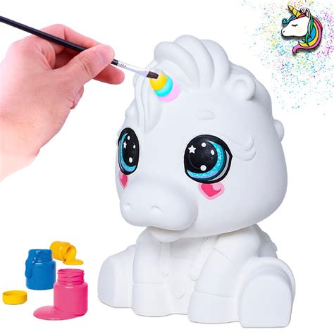 Brinquedo Unicórnio Para Pintar e Colorir Joy Tinta Guache e Pincel