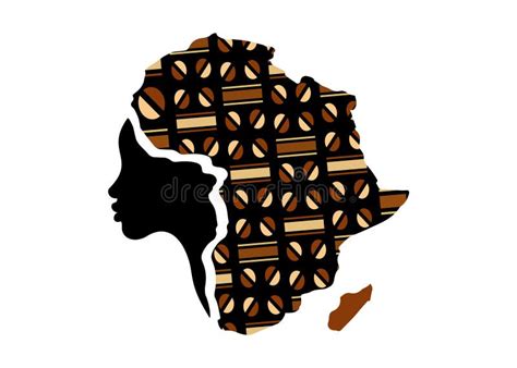 Concept Of African Woman Face Profile Silhouette With Turban In The