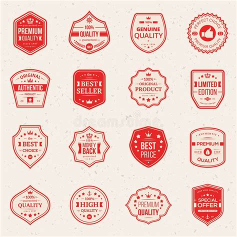 Collection Of Premium Quality And Guarantee Labels Stock Vector