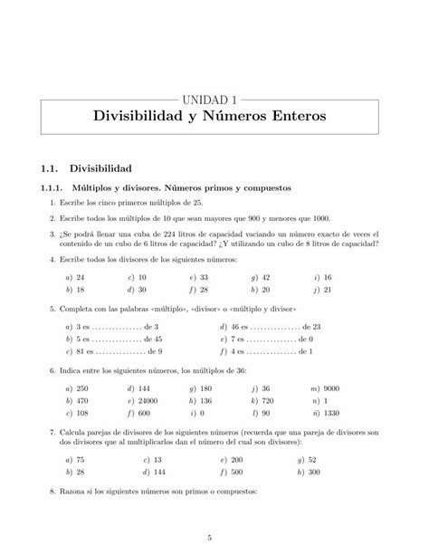 PDF UNIDAD 1 Divisibilidad Y Num Eros Enterosies Prpicasso Centros