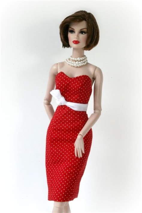 Red And White Polka Dotted Dress For Barbie Silkstone Fashion Royalty