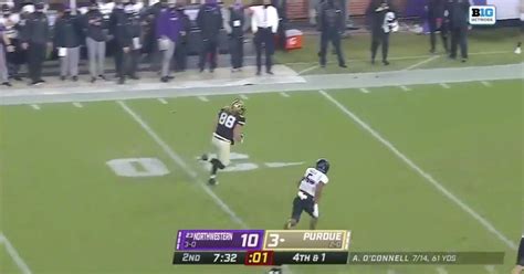 The First Career Catch For Purdue Te Garrett Miller Comes On 4th Down