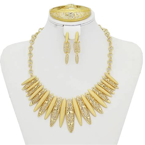 Dubai Saudi Arabia Golden Plated Jewelry Set New Fashion Necklaces