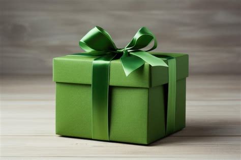 Caja De Regalo Verde Con Lazo Brillante Para Celebraciones Perfecta