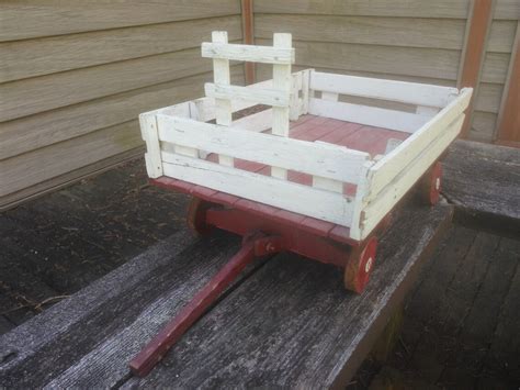 Vintage Red Wagon Small Wagon Red Wagon Wagon With Wood - Etsy