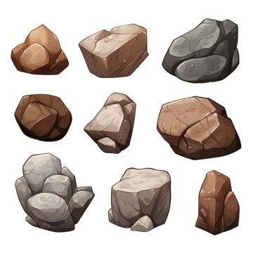 Pedras Rochosas E Pedregulhos Em Estilo Cartoon Png Pedra Pedregulho