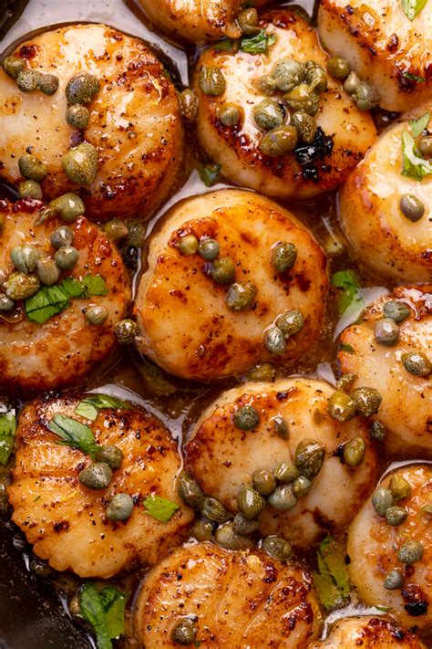 Pan Seared Scallops With Lemon Caper Sauce Baker By Nature