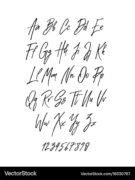 Handwritten Brush Style Modern Cursive Font Vector Image