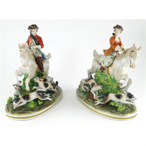 Pair Of Capodimonte Porcelain Equestrian Figures Lot 7 Friday Night