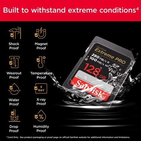 SanDisk Extreme Pro 128GB SDXC UHS II V60 Memory Card SDSDXEP 128G