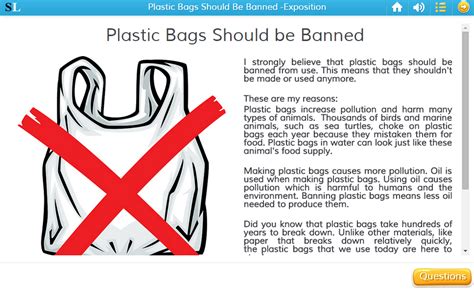 Plastic Bags Should Be Banned Exposition English Skills Online