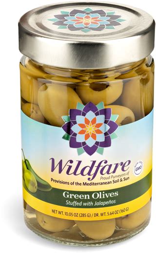 Wildfare Green Olives Stuffed With Jalapeños 1005 Oz