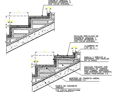 Stairway Section Details Dwg File Cadbull