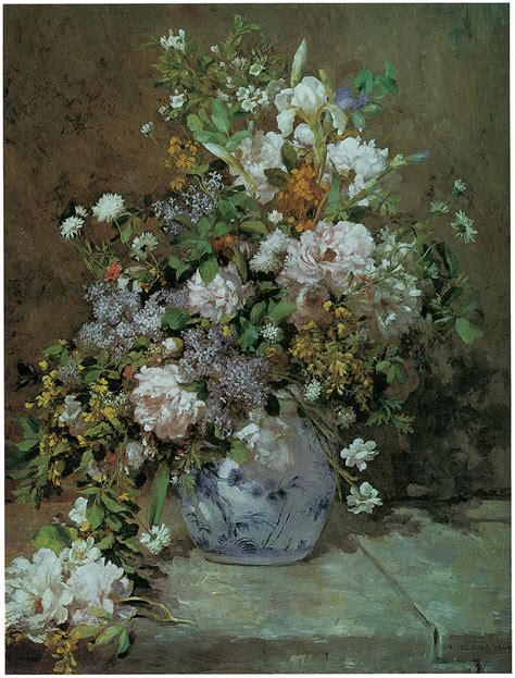 Spring Bouquet Painting by Pierre-Auguste Renoir - Pixels