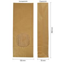 Blokbodemzakjes Bruin Kraft 130 X 360 Mm Blok Packaging