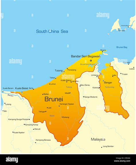 Vector Map Of Brunei Country Stock Photo Alamy