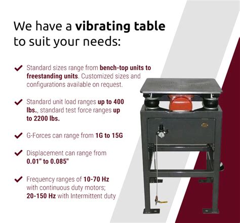 Vibration Tables For Sale Built To Spec On Request Contact Deca