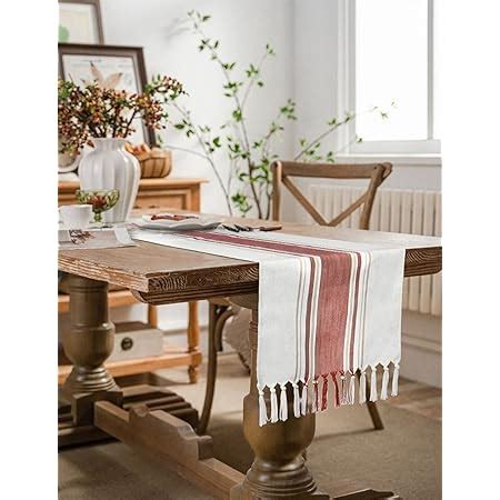 Amazon Farmhouse Rustic Table Runner Inches Long Boho Woven