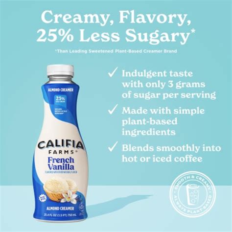 Califia Farms French Vanilla Almond Milk Coffee Creamer 25 4 Fl Oz